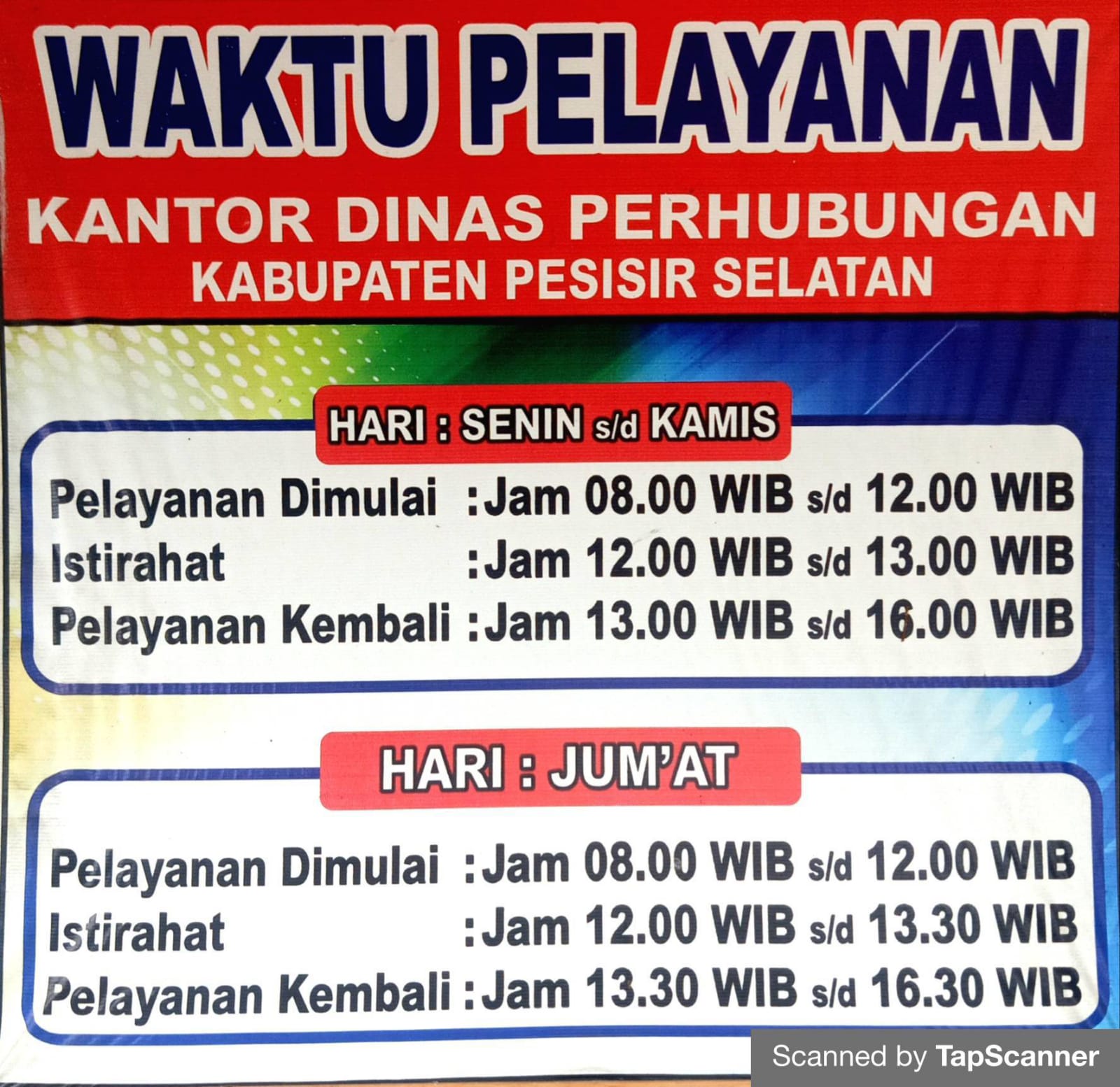 Waktu Pelayanan